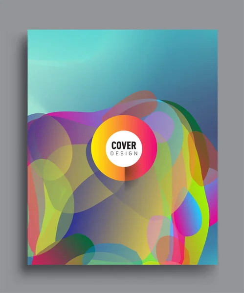 Modern Abstract Covers Cool Gradient Shapes Composition Vector Covers Design — Stock Vector