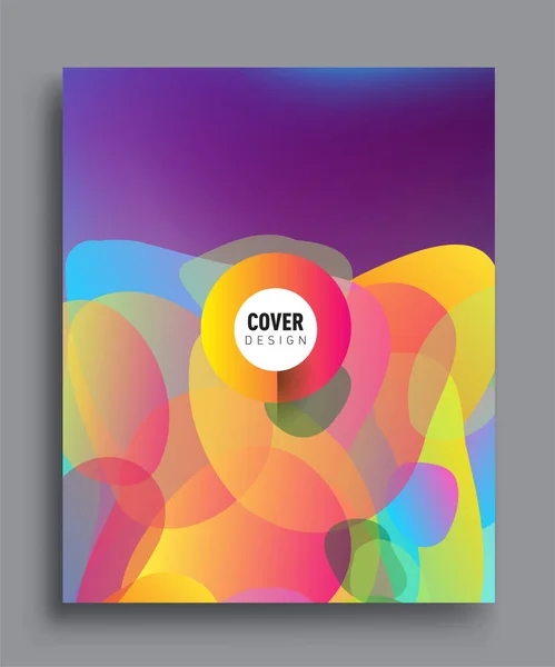 Modern Abstract Covers Cool Gradient Shapes Composition Vector Covers Design — Stock Vector