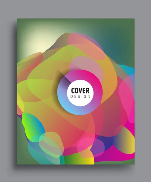 Modern Abstract Covers Cool Gradient Shapes Composition Vector Covers Design — Stock Vector