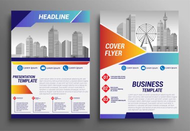 İş broşürü tasarım şablonu A4 boyutunda, rapor, poster, iş sunumu için geometrik arkaplan, Portföy, Banner, Web Sitesi.