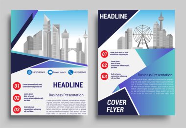 İş broşürü tasarım şablonu A4 boyutunda, rapor, poster, iş sunumu için geometrik arkaplan, Portföy, Banner, Web Sitesi.