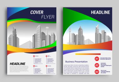 İş broşürü tasarım şablonu A4 boyutunda, rapor, poster, iş sunumu için geometrik arkaplan, Portföy, Banner, Web Sitesi.
