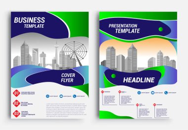İş broşürü tasarım şablonu A4 boyutunda, rapor, poster, iş sunumu için geometrik arkaplan, Portföy, Banner, Web Sitesi.