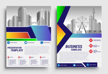 İş broşürü tasarım şablonu A4 boyutunda, rapor, poster, iş sunumu için geometrik arkaplan, Portföy, Banner, Web Sitesi.