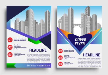 İş broşürü tasarım şablonu A4 boyutunda, rapor, poster, iş sunumu için geometrik arkaplan, Portföy, Banner, Web Sitesi.
