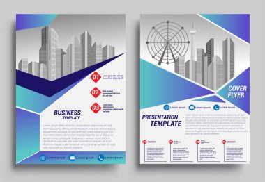 İş broşürü tasarım şablonu A4 boyutunda, rapor, poster, iş sunumu için geometrik arkaplan, Portföy, Banner, Web Sitesi.
