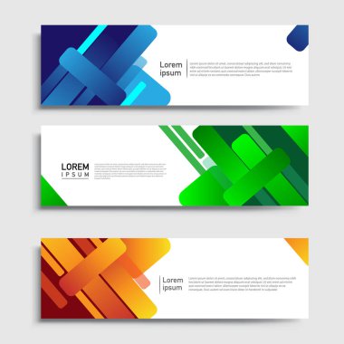 Vektör soyut web pankartı tasarım şablonu setleri. Web pankartı şablonu koleksiyonu. Soyut geometrik web tasarım afişi şablonu.