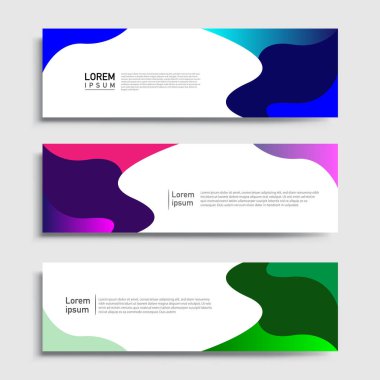 Vektör soyut web pankartı tasarım şablonu setleri. Web pankartı şablonu koleksiyonu. Soyut geometrik web tasarım afişi şablonu.