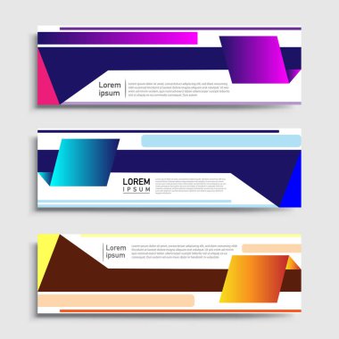 Vektör soyut web pankartı tasarım şablonu setleri. Web pankartı şablonu koleksiyonu. Soyut geometrik web tasarım afişi şablonu.
