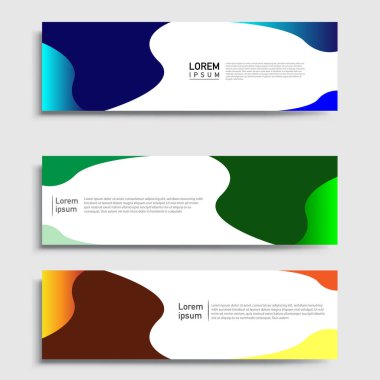 Vektör soyut web pankartı tasarım şablonu setleri. Web pankartı şablonu koleksiyonu. Soyut geometrik web tasarım afişi şablonu.