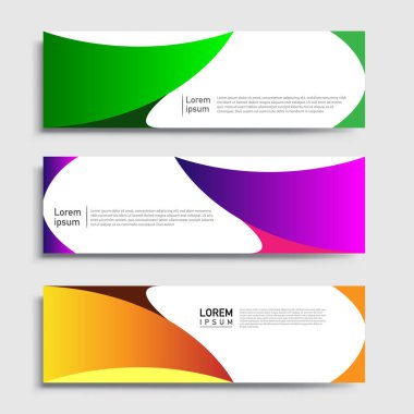 Vektör soyut web pankartı tasarım şablonu setleri. Web pankartı şablonu koleksiyonu. Soyut geometrik web tasarım afişi şablonu.