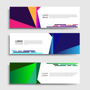 Vektör soyut web pankartı tasarım şablonu setleri. Web pankartı şablonu koleksiyonu. Soyut geometrik web tasarım afişi şablonu.