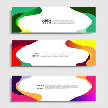 Vektör soyut web pankartı tasarım şablonu setleri. Web pankartı şablonu koleksiyonu. Soyut geometrik web tasarım afişi şablonu.