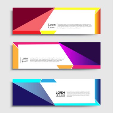 Vektör soyut web pankartı tasarım şablonu setleri. Web pankartı şablonu koleksiyonu. Soyut geometrik web tasarım afişi şablonu.