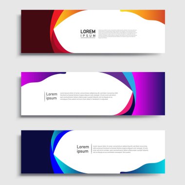 Vektör soyut web pankartı tasarım şablonu setleri. Web pankartı şablonu koleksiyonu. Soyut geometrik web tasarım afişi şablonu.