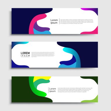 Vektör soyut web pankartı tasarım şablonu setleri. Web pankartı şablonu koleksiyonu. Soyut geometrik web tasarım afişi şablonu.