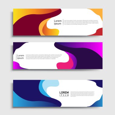 Vektör soyut web pankartı tasarım şablonu setleri. Web pankartı şablonu koleksiyonu. Soyut geometrik web tasarım afişi şablonu.