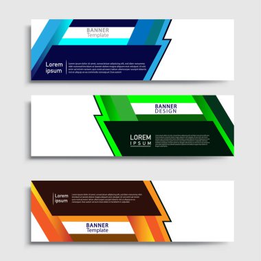 Vektör soyut web pankartı tasarım şablonu setleri. Web pankartı şablonu koleksiyonu. Soyut geometrik web tasarım afişi şablonu.