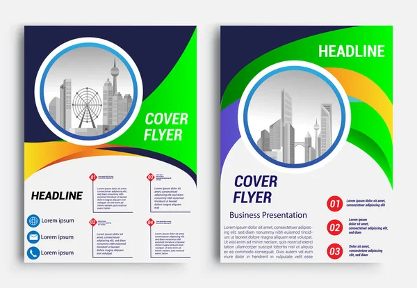 Zakelijke Brochure Flyer Ontwerp Template Formaat Rapport Poster Flyer Achtergrond — Stockvector