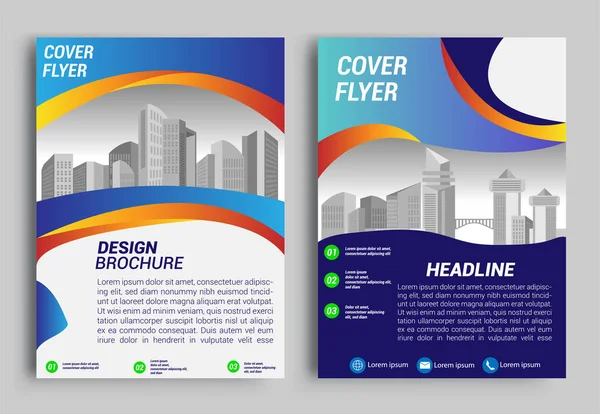 Business Brochure Flyer Design Layout Template Size Report Poster Flyer — Stock Vector