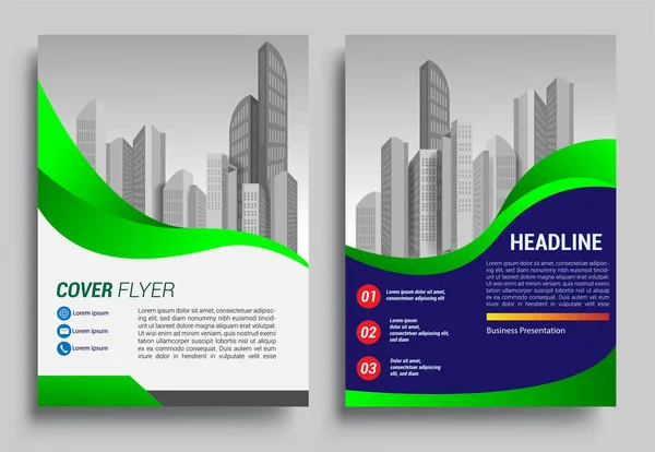 Business Brochure Flyer Design Layout Template Size Report Poster Flyer — Stock Vector