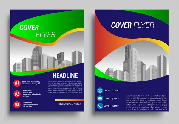 Business Brochure Flyer Design Layout Template Size Report Poster Flyer — Stock Vector