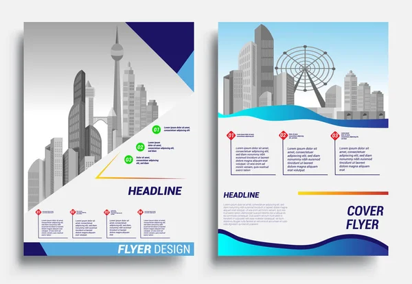 Business Brochure Flyer Design Layout Template Size Report Poster Flyer — Stock Vector