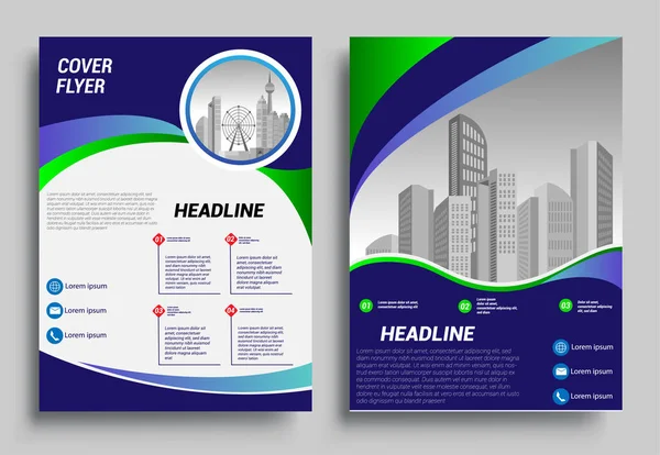 Brochure Entreprise Modèle Mise Page Flyer Format Rapport Affiche Arrière — Image vectorielle