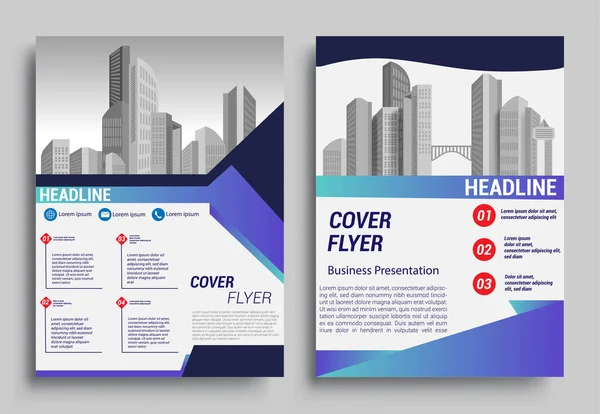 Business Brochure Flyer Design Layout Template Size Report Poster Flyer — Stock Vector