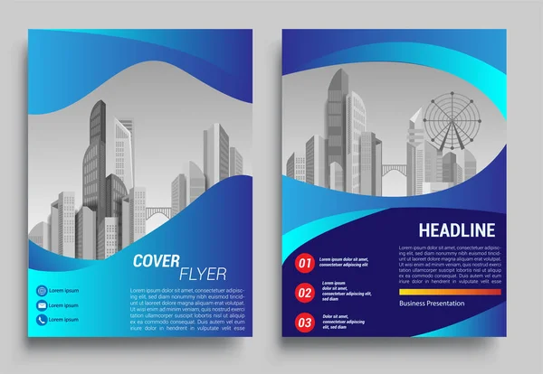 Zakelijke Brochure Flyer Ontwerp Template Formaat Rapport Poster Flyer Achtergrond — Stockvector