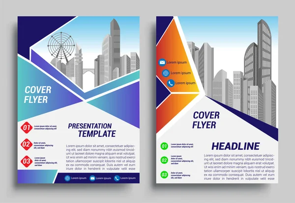 Brochure Entreprise Modèle Mise Page Flyer Format Rapport Affiche Arrière — Image vectorielle