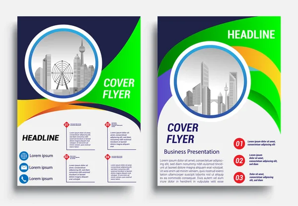 Zakelijke Brochure Flyer Ontwerp Template Formaat Rapport Poster Flyer Achtergrond — Stockvector