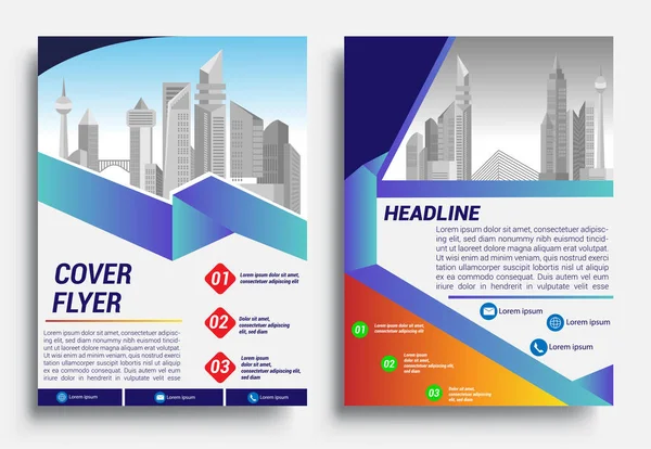 Modello Layout Design Brochure Aziendali Formato Report Poster Sfondo Volantino — Vettoriale Stock