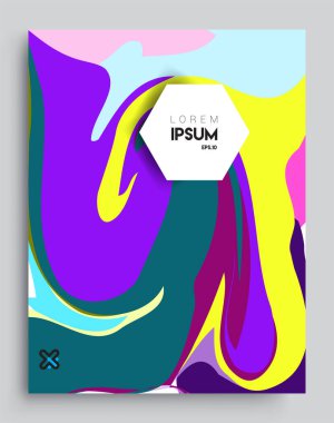 Modern soyut kapaklar. Cool gradient şekilleri bileşimi, vektör tasarımı kapsar.