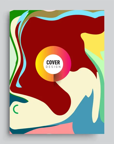 Modern Abstract Covers Cool Gradient Shapes Composition Vector Covers Design — Stock Vector