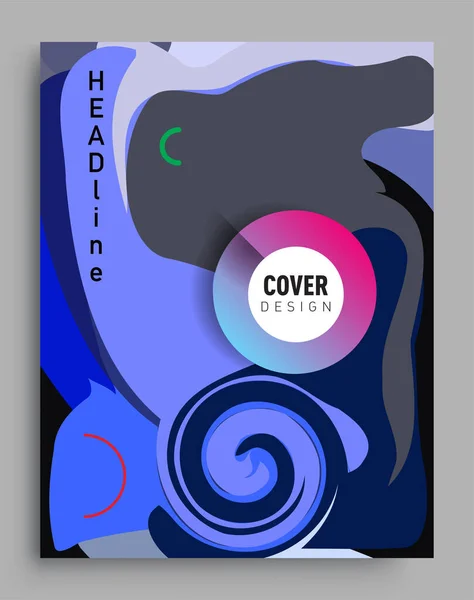 Modern Abstract Covers Cool Gradient Shapes Composition Vector Covers Design — Stock Vector