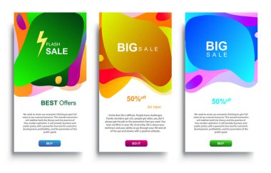 Dinamik modern akışkan Büyük Satış Sancakları Tasarımı. Satış afişi şablonu tasarımı, Flash indirimi özel teklif seti.