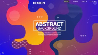 Renkli geometrik arka plan. Akışkan şekiller ve dinamik şekiller. Modern soyut kapaklar.