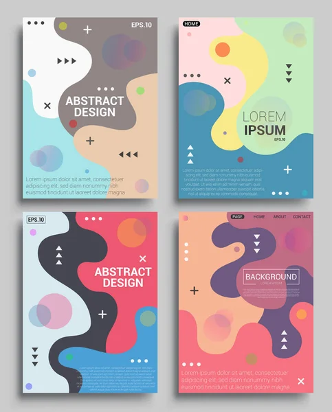 Ensemble Couvertures Abstraites Modernes Poster Flux Liquide Moderne Coloré Composition — Image vectorielle