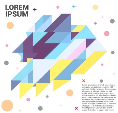 Minimum geometrik arkaplan tasarımı. Dinamik şekiller kompozisyonu. renkli desenli geometrik şekiller bileşimi, vektör tasarımı kapsar.