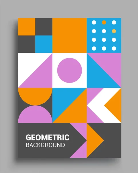 Moderne Geometrische Abstrakte Hintergrundhüllen Bunte Muster Geometrische Formen Komposition Vektorillustration — Stockvektor