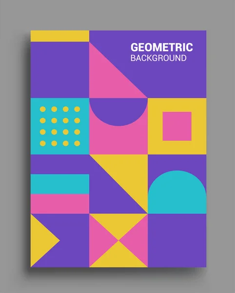 Moderne Geometrische Abstrakte Hintergrundhüllen Bunte Muster Geometrische Formen Komposition Vektorillustration — Stockvektor