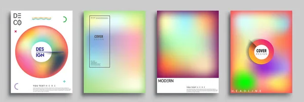 Moderne Abstracte Hoezen Cool Gradiënt Vormen Samenstelling Vector Covers Ontwerp — Stockvector