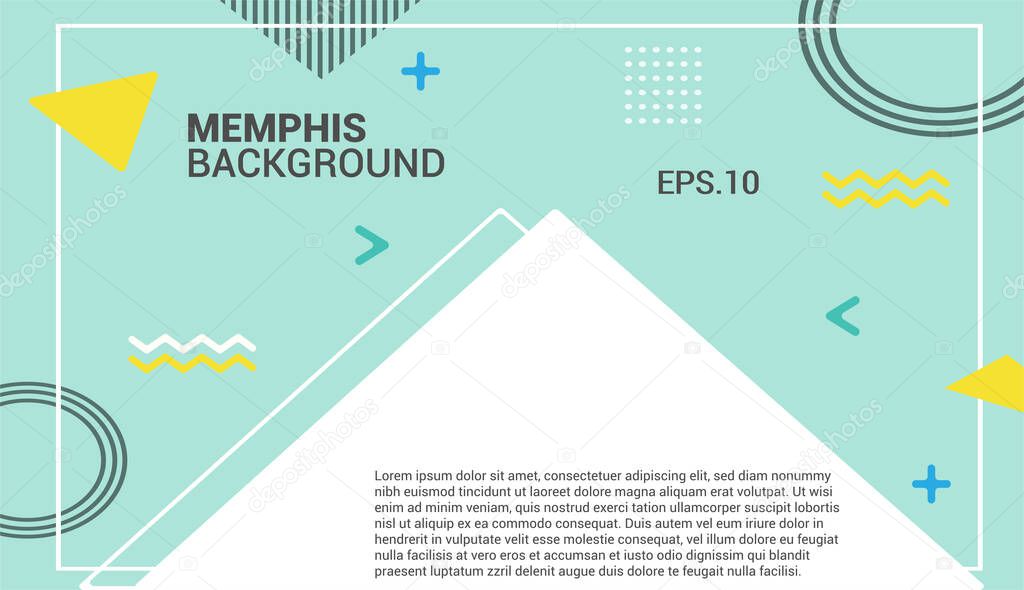 Memphis design elements halftone and geometric shapes patterns trend, design and vintage geometric print illustration element.