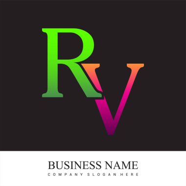 İlk harf logosu. Pembe ve yeşil renkli, Vector logo tasarım şablonu elementleri şirketiniz veya şirket kimliğiniz için.