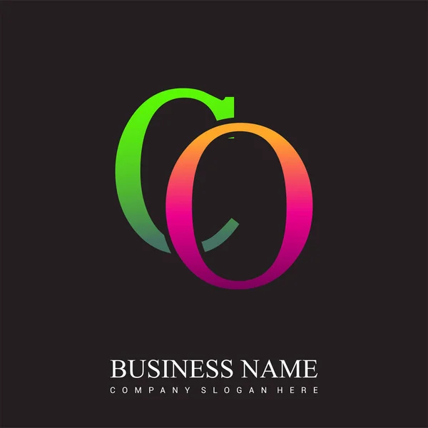 Начальная Буква Логотип Цвета Розовый Зеленый Элементы Дизайна Логотипа Вектор — стоковый вектор