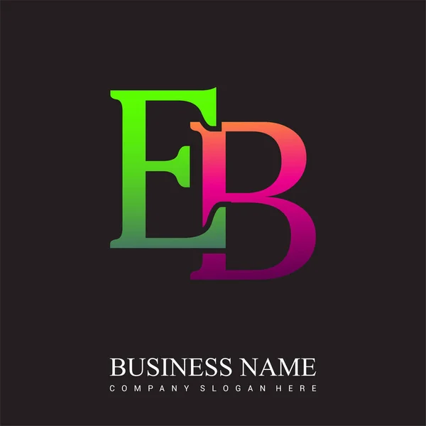 初始字母标识Eb颜色为粉色和绿色 向量标识为您的企业或公司标识设计模板元素 — 图库矢量图片