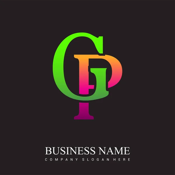 Начальная Буква Логотип Цветной Розовый Зеленый Векторные Элементы Логотипа Шаблона — стоковый вектор
