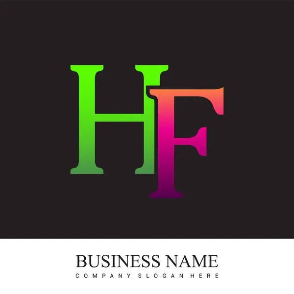 Počáteční Písmeno Logo Barevné Růžové Zelené Vektorové Logo Designové Prvky — Stockový vektor
