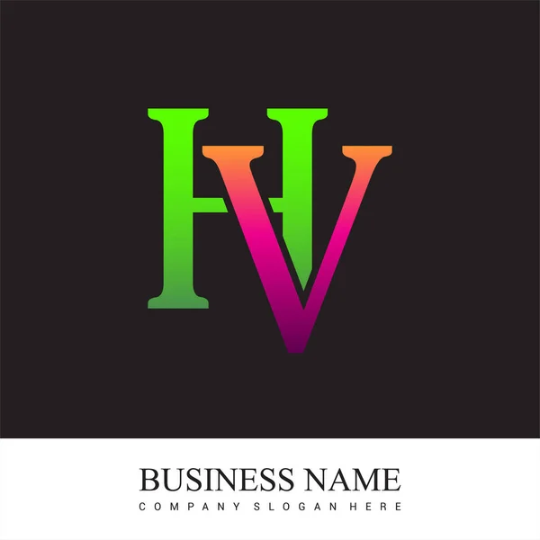Anfangsbuchstaben Logo Den Farben Rosa Und Grün Vector Logo Design — Stockvektor